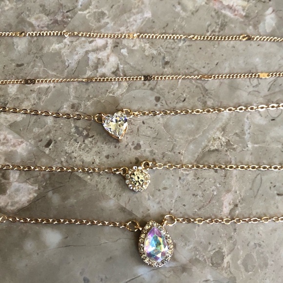 3/$25⚡️heart teardrop multilayer necklace - Picture 7 of 7